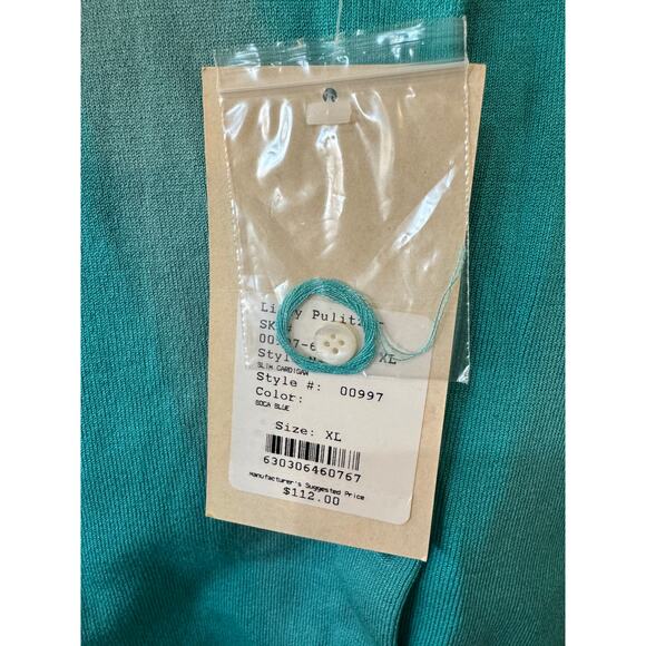 New Vintage Lilly Pulitzer Women’s Boca Blue Silk Buttoned Cardigan Sweater XL - Picture 4 of 4